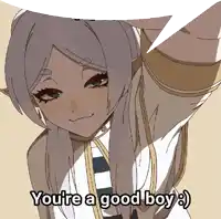 a cartoon character with a speech bubble that says you 're a good boy
