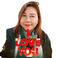 a woman wearing a scarf and a jacket says i love you