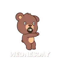 a cartoon of a teddy bear and the words wednesday