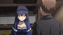 a man and a girl are looking at each other in an anime scene