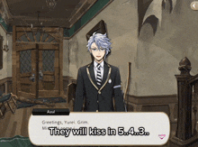 a screenshot of a video game that says they will kiss in 5 4.3