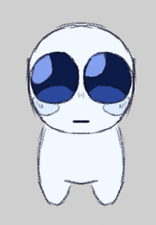 a drawing of a cartoon character with a sad look on his face