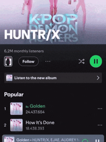a screenshot of a kpop demon hunters app