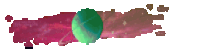 a pixel art drawing of a green and red planet