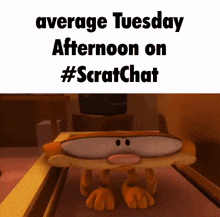 average tuesday afternoon on #scratchat with a cartoon character