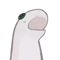 a drawing of a bird with a green eye and a pink nose