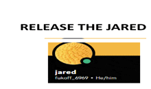 a poster that says release the jared and has a picture of jared