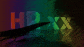 a rainbow colored background with the words hp xx on it