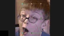 a pixelated image of a person 's face with a label that says 5.0 px on it