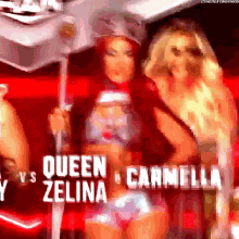 Queen Zelina Vega Carmella GIF - Queen Zelina Vega Carmella Wwe GIFs
