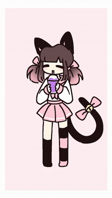 a drawing of a girl with purple eyes and a purple tail
