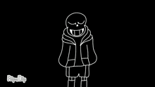 a black and white drawing of a skeleton wearing a jacket and a necklace .