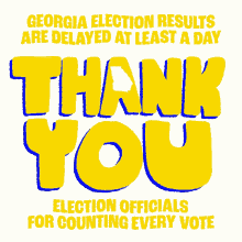 georgia election results are delayed at least a day thank you thank you election officials for counting every vote election officials