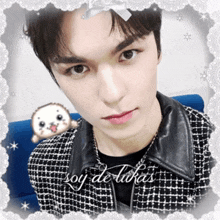 a picture of a young man with the name soy de lukas on the bottom