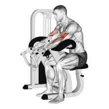 a man is sitting on a bench using a machine with the letter c on it .
