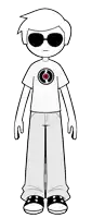 a drawing of a person wearing sunglasses and a white shirt with a target on it