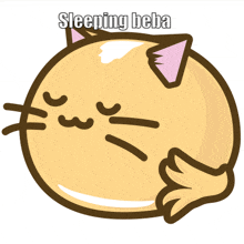 a cartoon cat is sleeping with the words sleeping beba below it