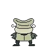 a pixel art of a frog wearing a jacket and boots