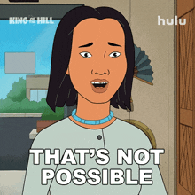 a cartoon of a woman with the words that 's not possible