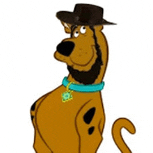 scooby doo is a cartoon dog wearing a hat and a collar .