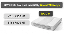 a owc elite pro dual mini ssd / speed 980 mo / s