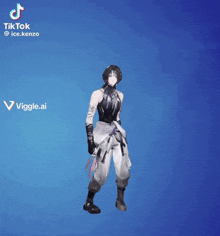 a tiktok video of a girl dancing with the words viggle.ai in the corner
