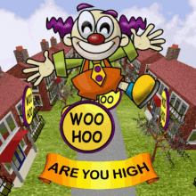 Are You High Woo Hoo GIF - Are You High Woo Hoo Flying Clown GIFs
