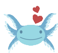 Love You Axolotl Blue Axolotl Sticker - Love You Axolotl Love You Blue Axolotl Stickers