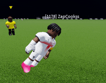 a soccer player with the name zapcookss on the top