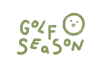 a logo for golf season with a smiley face in the middle