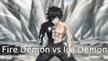 Natsu Vs Gray Demon Slayer Battle GIF