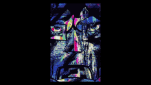 a colorful drawing of a man 's face with a city in the background and the word doom on the bottom
