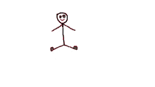 a stick figure with a smile on his face