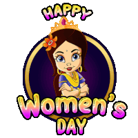 Happy Womens Day Princess Indumati Sticker - Happy Womens Day Princess Indumati Chhota Bheem Stickers