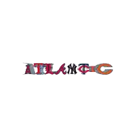 a white background with the word atlantic in red and orange letters