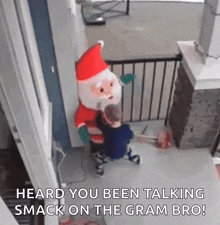 Kid Beating Santa GIF