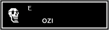 a black and white sign with a skull and the words excuse me i am the very cool online guy ozi