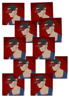 a collage of images of a man wearing a hat that says jbey