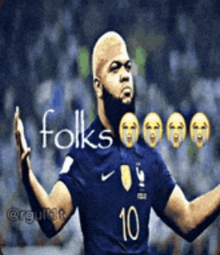 a soccer player with the number 10 on his shirt