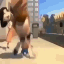 a blurry picture of a person walking down a sidewalk