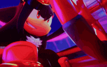 shadow the hedgehog is wearing a crown and smiling in a video game