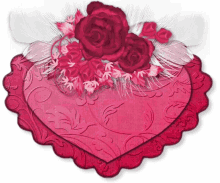 heart love flower rose feathers