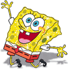 spongebob happy hands up sparkle