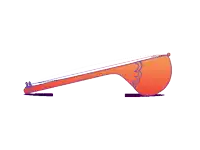 a cartoon drawing of a guitar with a circle in the background