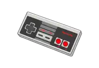 a cartoon drawing of an nintendo controller with red buttons