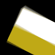 a yellow and white rectangle with a shadow on a black background