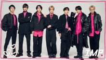 a group of young men standing next to each other with the word impe on the bottom right