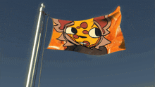 a flag with a cartoon character on it