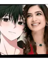a picture of a man and a woman with hearts on them