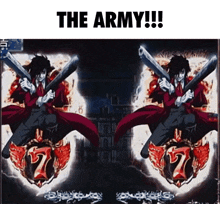 a picture of a man holding a gun and the words the army